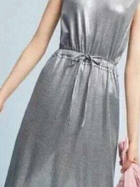 Metallic Silver Anthropologie Dress